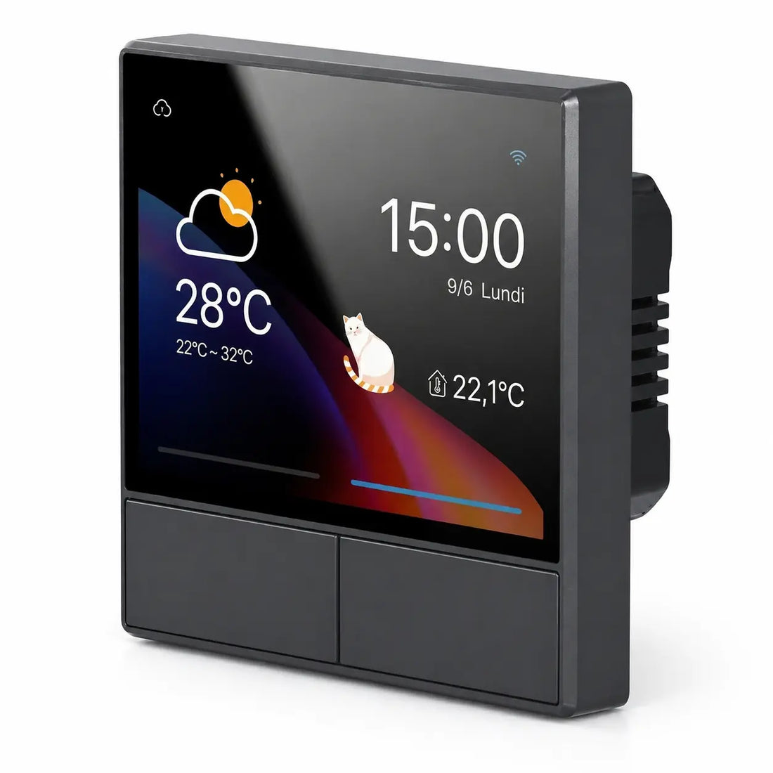 Hub domotique NéoDom avec panneau tactile noir
