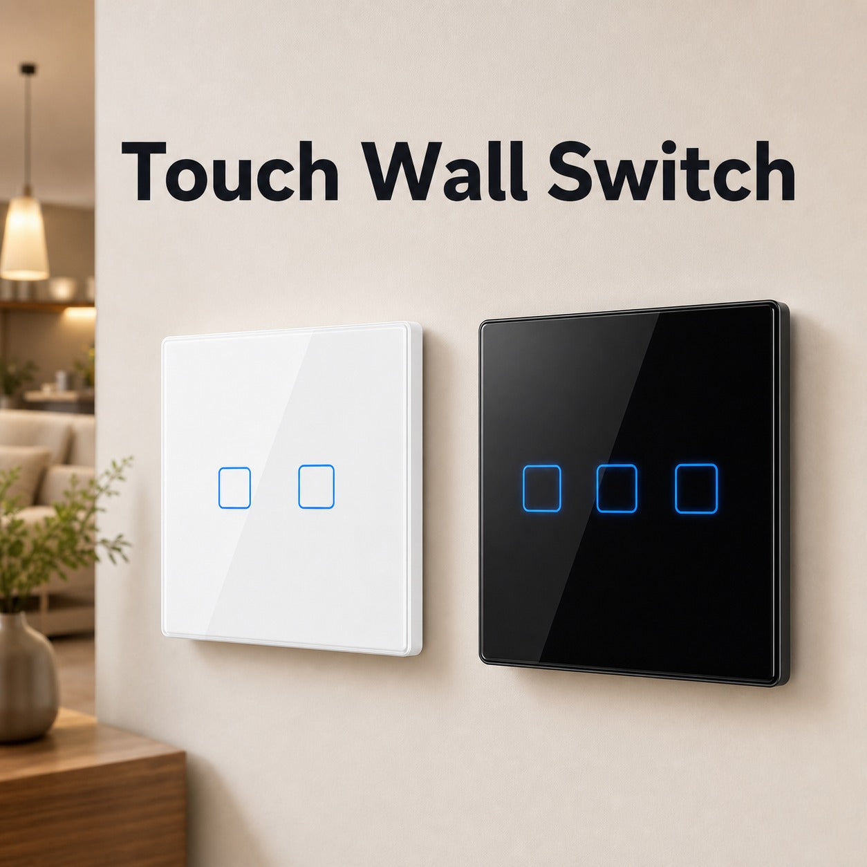 NéoTouch TX Pro interrupteur tactile mural blanc et noir
