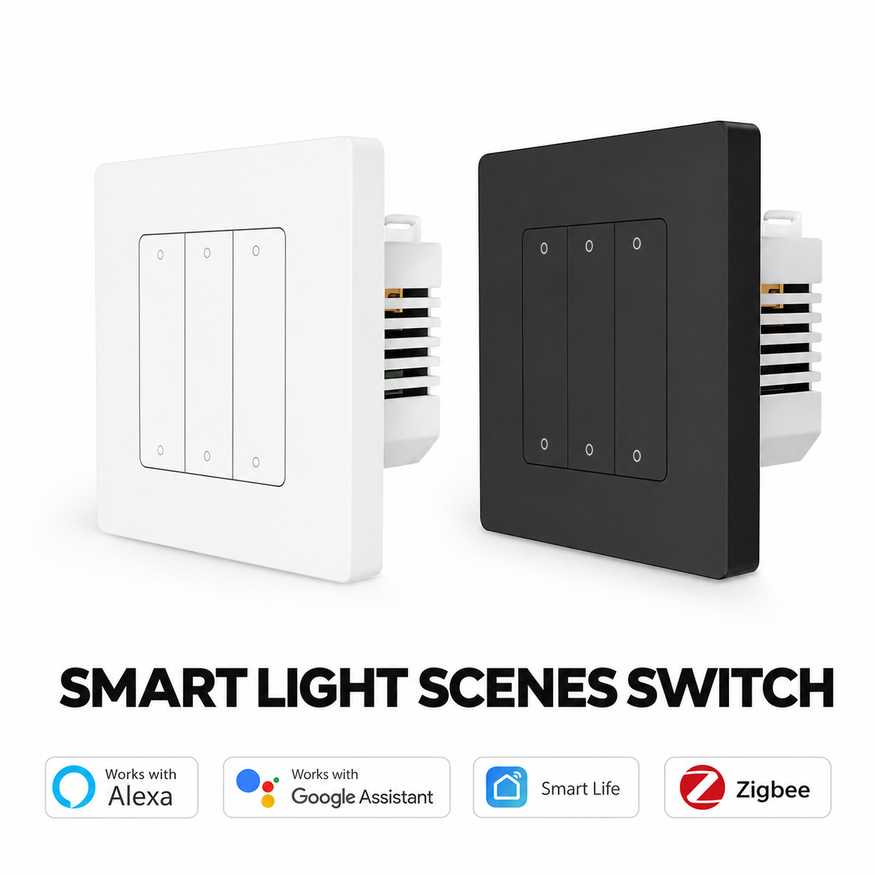 NÃ©oTab Comfort smart light scenes switch white and black variants