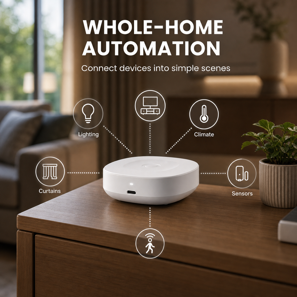 Automatisation maison avec passerelle mini ZigBee Bluetooth.