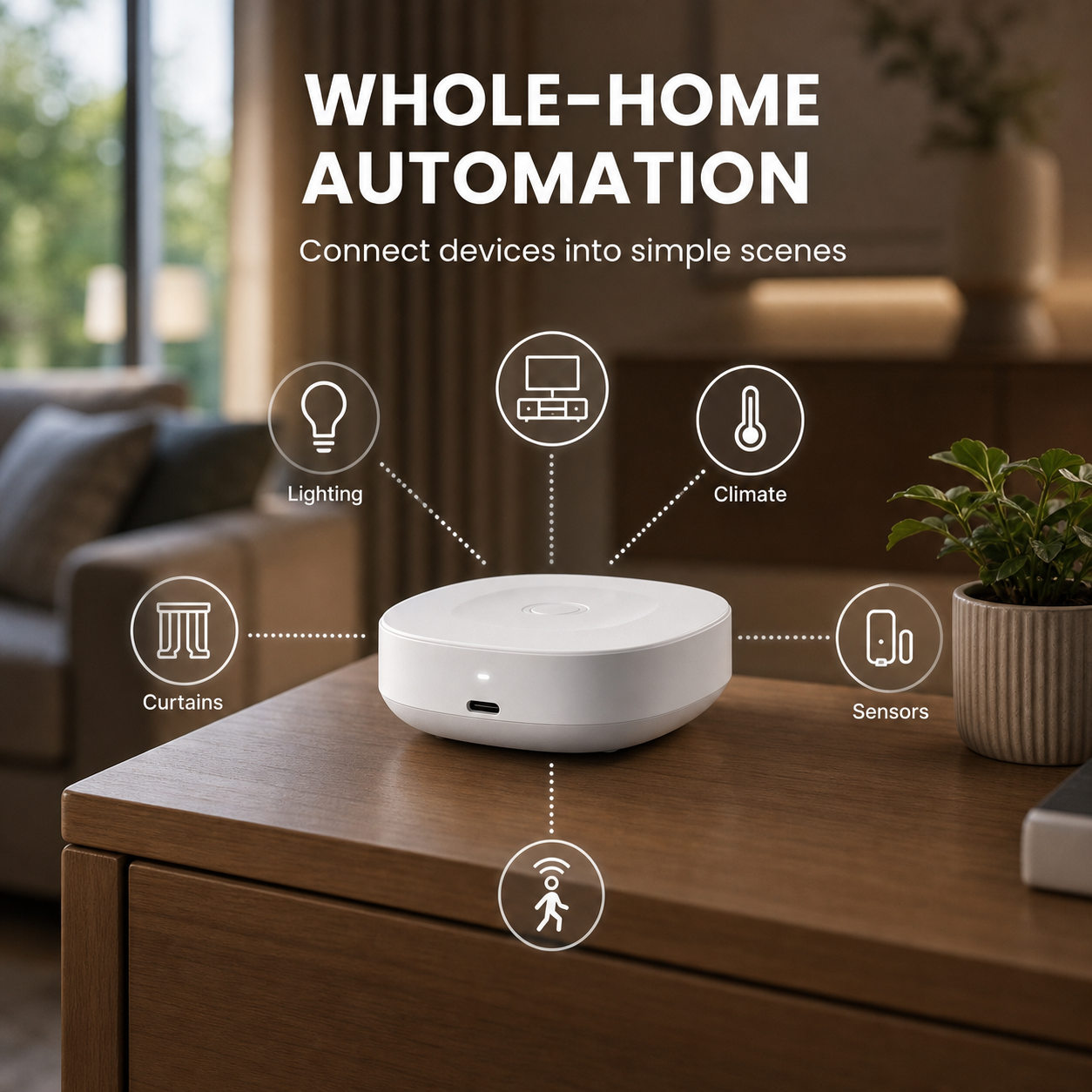 Automatisation maison avec passerelle mini ZigBee Bluetooth.
