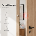 Smart home security linkage scene with door sensor gateway and alarm