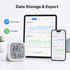 Temperature and humidity history charts with data storage and export