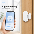 Light intensity monitoring visual with door window sensor and app