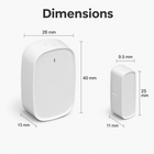 Dimension diagram of white Zigbee door and window sensor