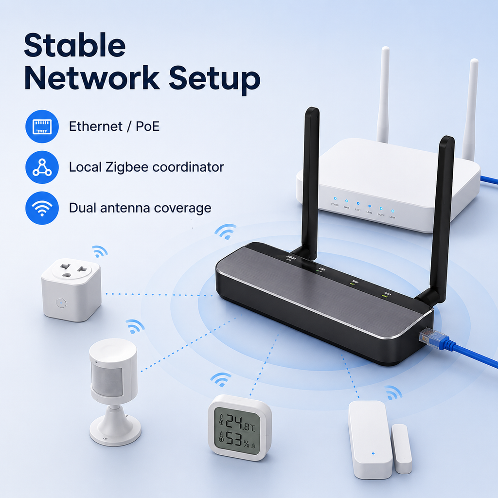 Stable network setup visual for local Zigbee coordinator