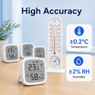 High accuracy temperature and humidity measurement with plus minus 0.2 C and 2 percent RH
