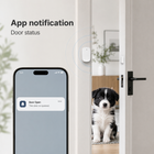 Smartphone door status notification with white door sensor installed