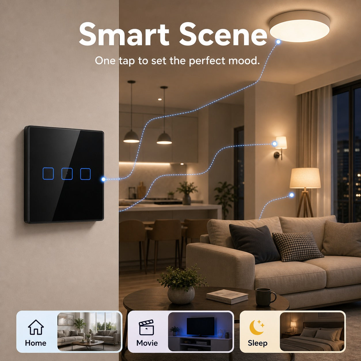 NéoTouch TX Pro scènes intelligentes d’éclairage