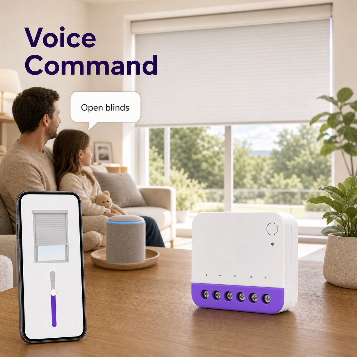 Commande vocale générique des stores avec NéoShade Relay