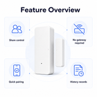 Feature overview for Wi-Fi door and window contact sensor