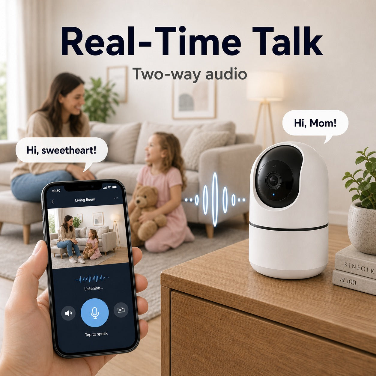 NéoCam Pan-Tilt Pro conversation audio en temps réel