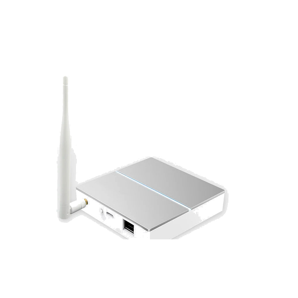 NeoBridge Wired Essential ZigBee gateway with antenna studio white background image