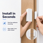 Adhesive installation close-up for Wi-Fi door and window sensor