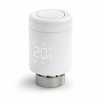 Studio packshot of single Wi-Fi thermostatic radiator valve angle view