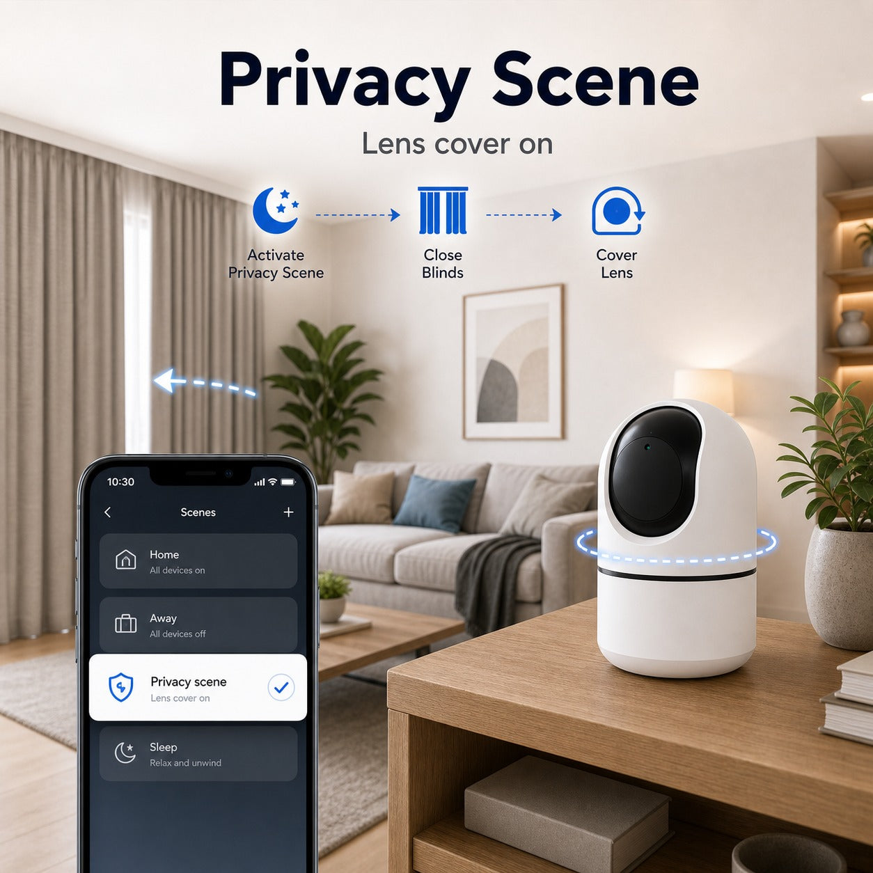 NéoCam Pan-Tilt Pro scène confidentialité