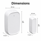 Alternative dimension diagram of white Zigbee door and window sensor