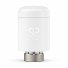 Front studio packshot of a ZigBee smart thermostatic radiator valve