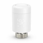 Upright studio packshot of one Wi-Fi thermostatic radiator valve