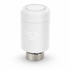 Upright studio packshot of a ZigBee smart thermostatic radiator valve