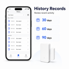 History records app screen for door and window sensor activity