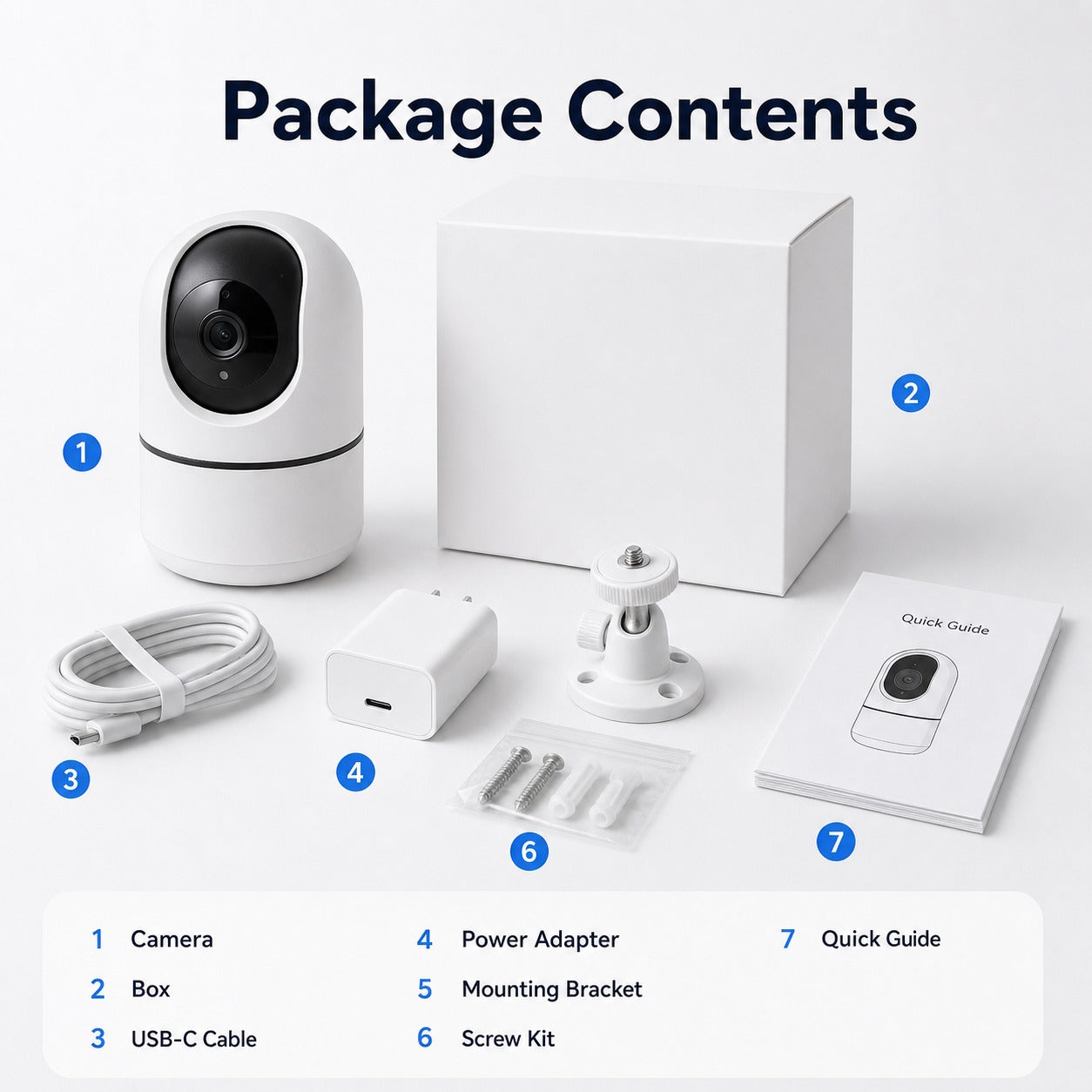 NéoCam Pan-Tilt Pro contenu du pack