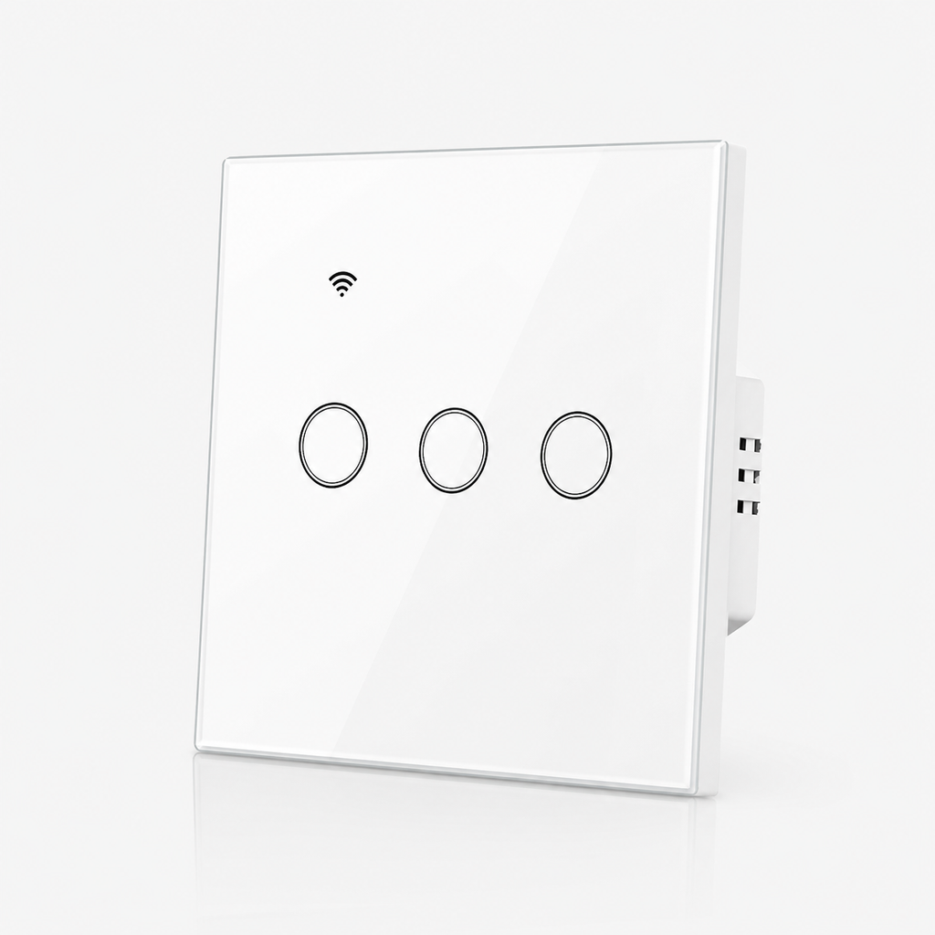 Interrupteur tactile WiFi NéoGlass Lite Comfort blanc 3 canaux