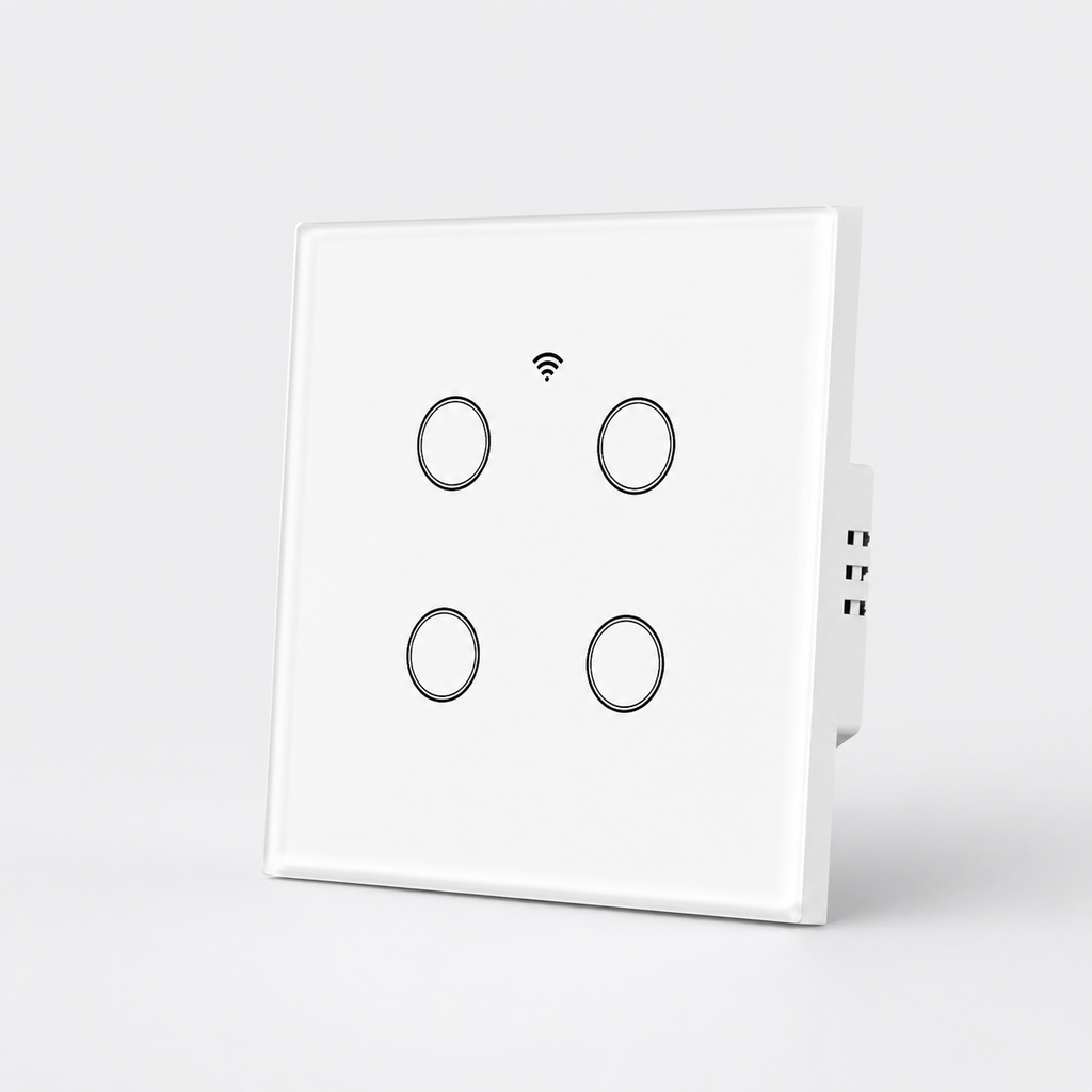 Interrupteur tactile WiFi NéoGlass Lite Comfort blanc 4 canaux