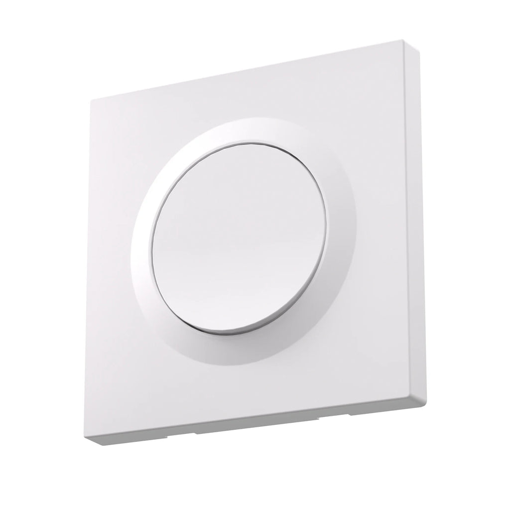 Commutateur mural connecté Matter NeoSwitch Orb Matter Pro blanc avec bouton rond central, façade carrée et design encastrable moderne.