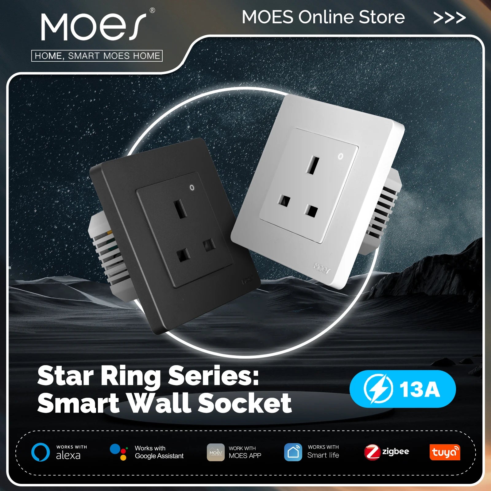 NéoPlug Ring Comfort — Prise murale ZigBee UK avec suivi énergie — image principale