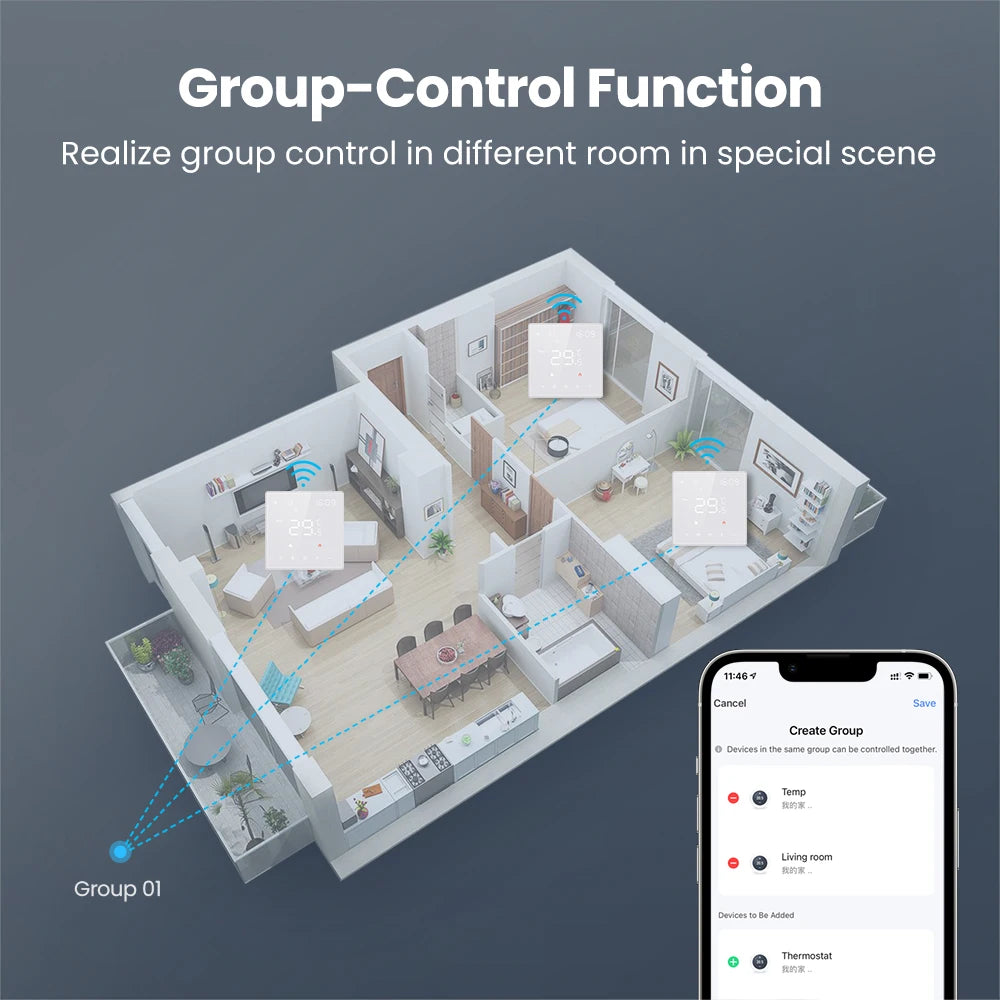 NéoTherm Floor Plus Essential — Thermostat Wi-Fi chauffage électrique, eau ou chaudière — vue produit 2