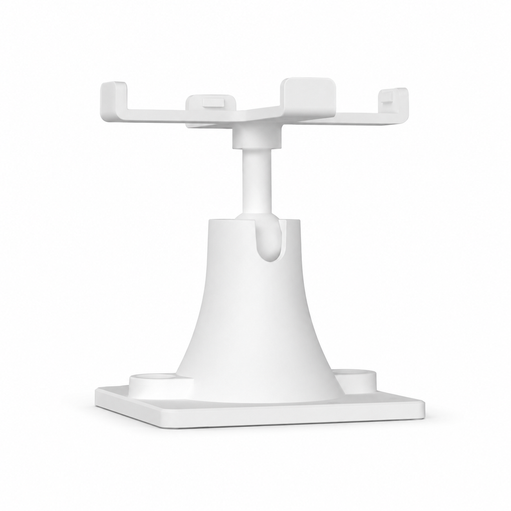 Support mural blanc pour détecteur de mouvement PIR, base orientable sur fond blanc