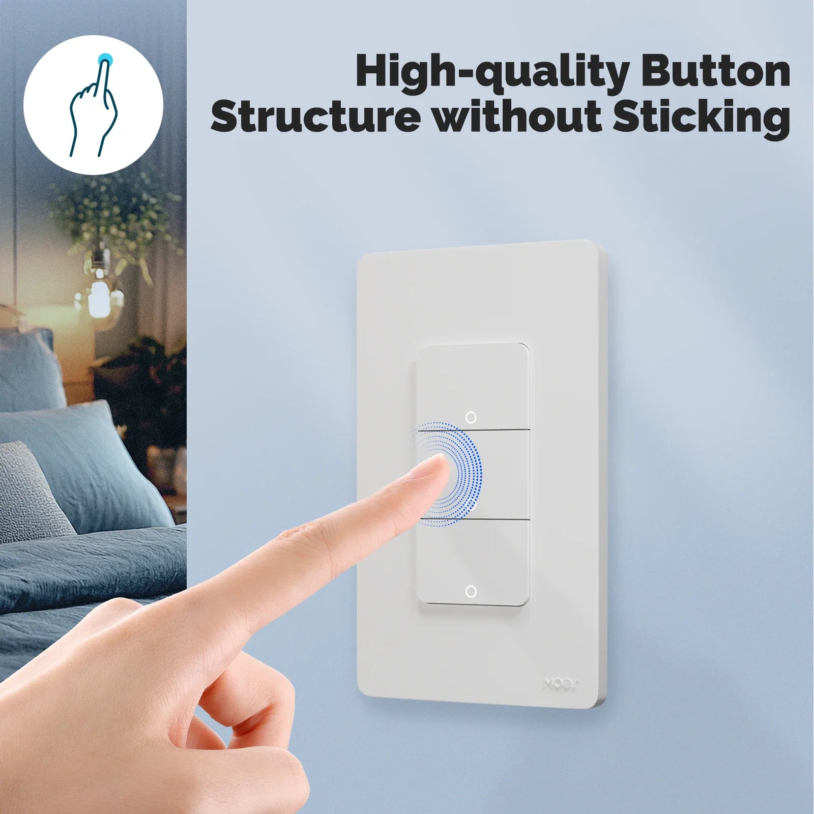 NéoMatter Push Comfort US avec bouton de qualité conçu pour un toucher fluide.
