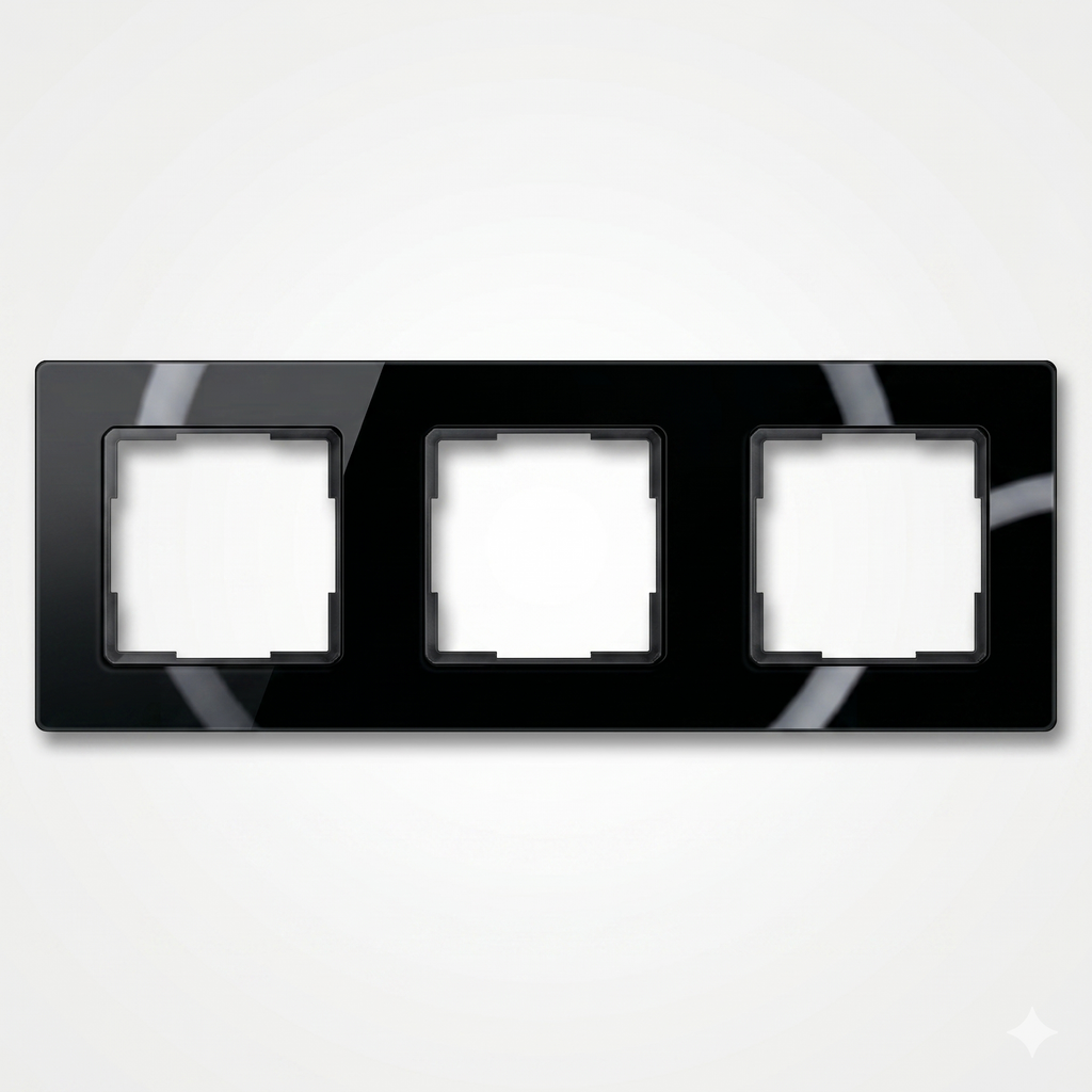 Cadre Noir Absolu à trois modules pour NéoGrid Essential.