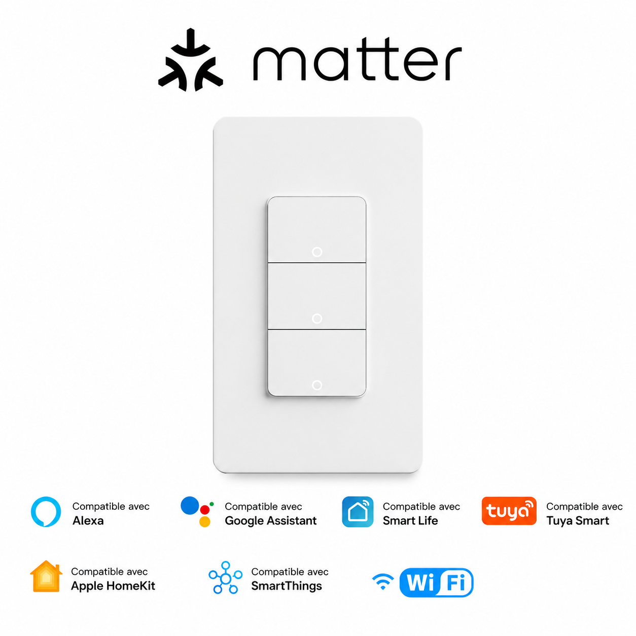 NéoMatter Comfort trois canaux compatible Matter, Wi-Fi et assistants vocaux.