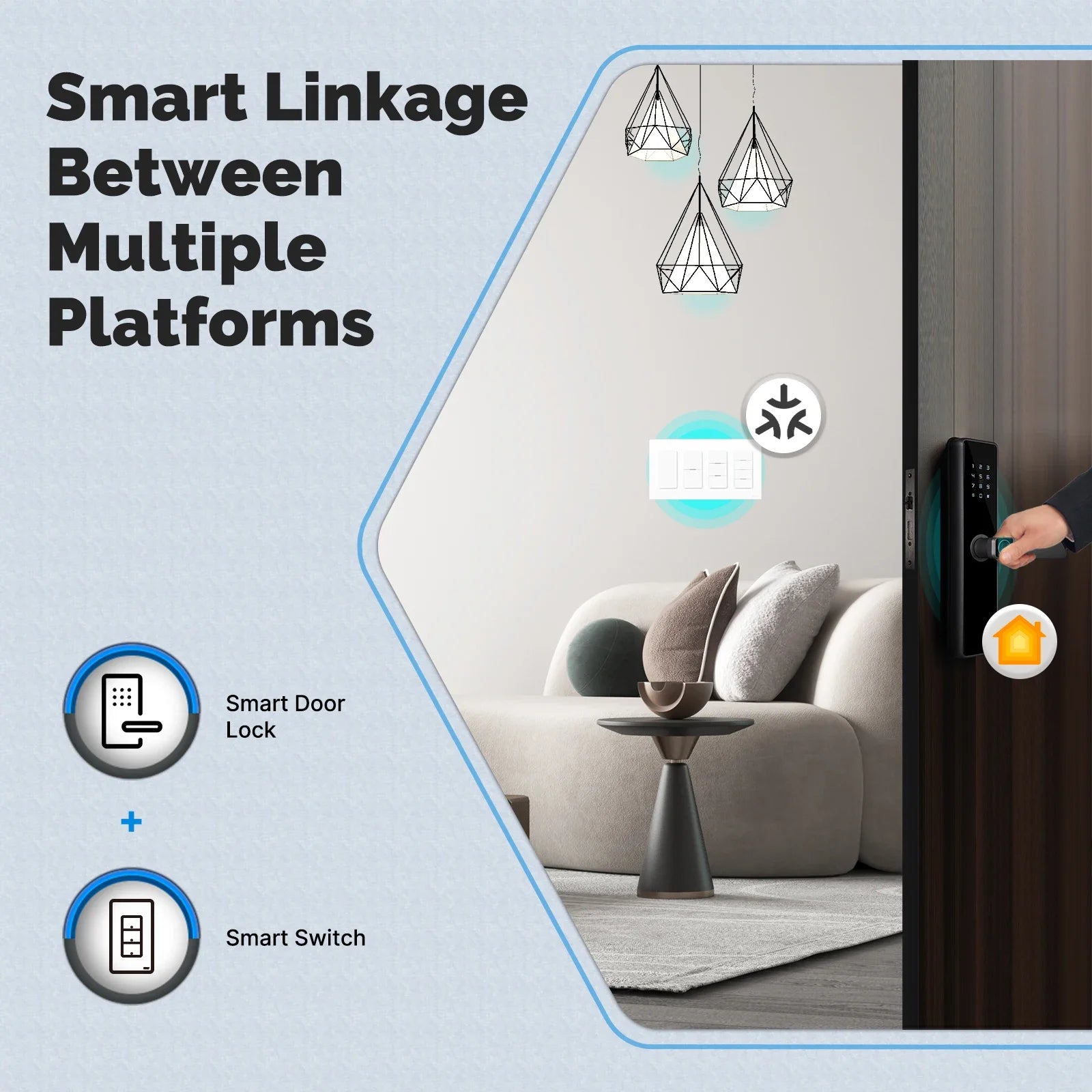 NéoMatter Push Comfort US connecté à l’éclairage et aux plateformes de maison intelligente.