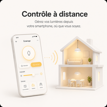 Contrôle à distance de l’éclairage de la maison par smartphone.