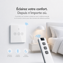 Contrôle de la lumière à distance avec télécommande en chambre.