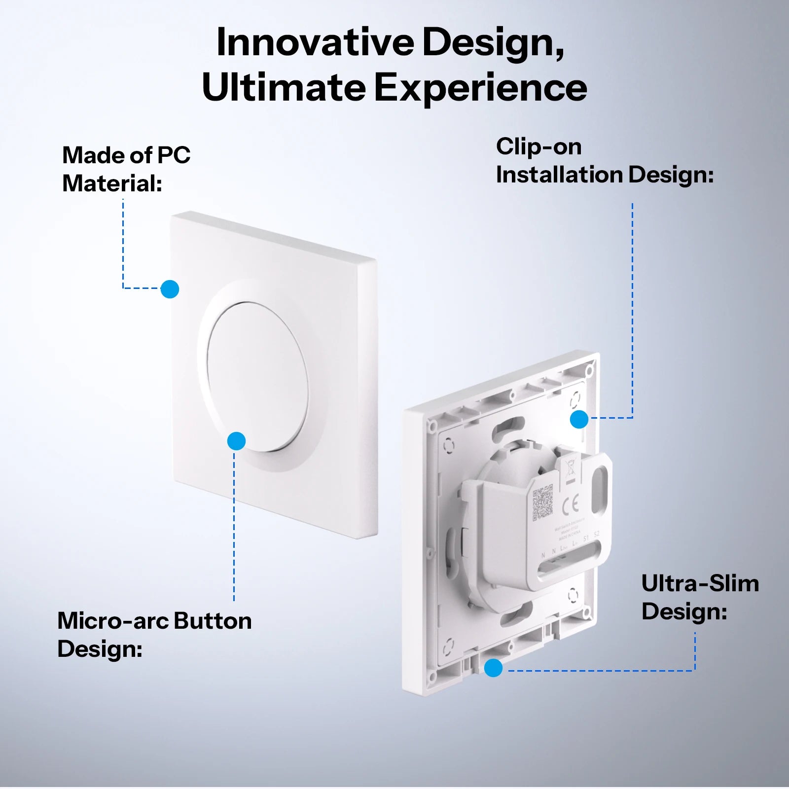 Détail de finition blanche du boîtier ultra-slim NéoCase E1GS Pro.