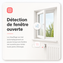 Détection de fenêtre ouverte avec vanne NéoSoft Curve Comfort.
