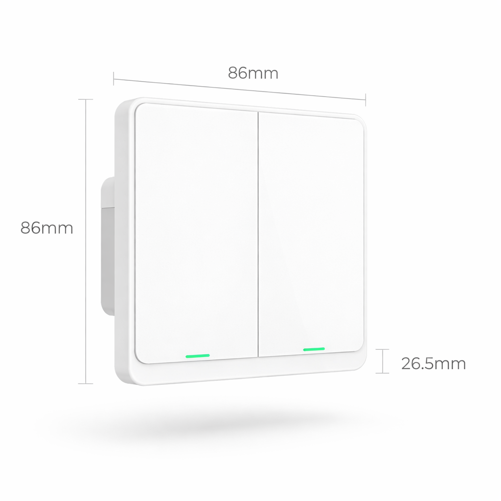 Dimensions du NéoSoft Bluetooth Comfort deux canaux pour installation murale précise.