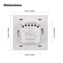 Schéma des dimensions arrière du NéoMatter Comfort EU avec borniers de câblage.