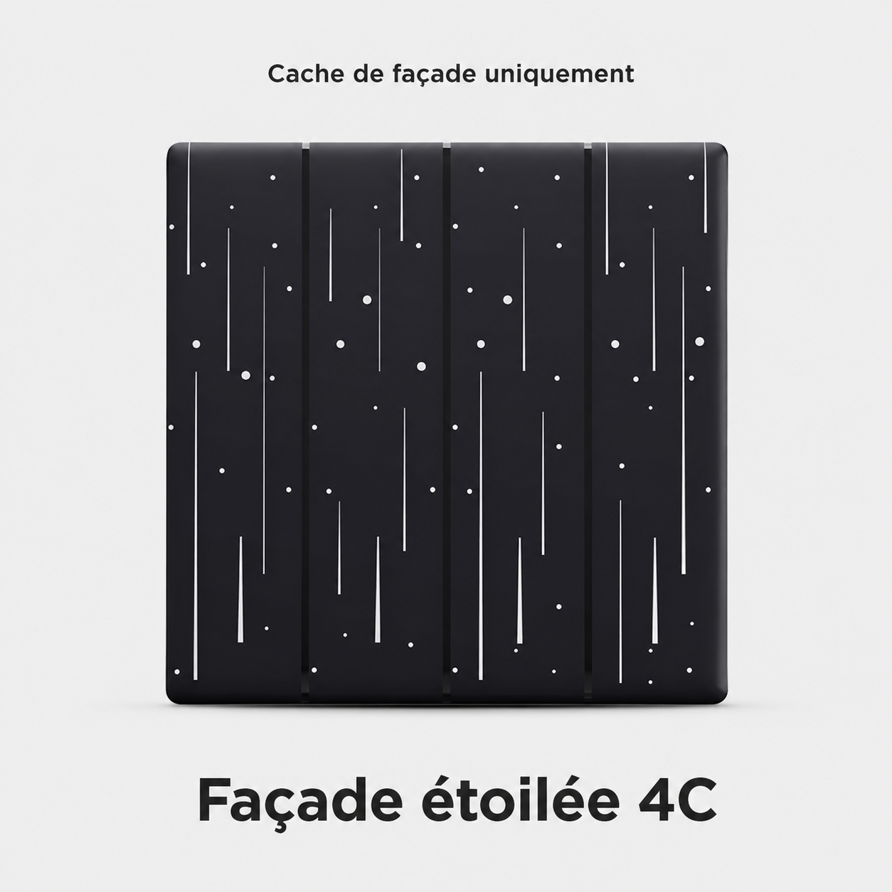 Facade etoilee noire Neodom pour interrupteur quatre canaux.