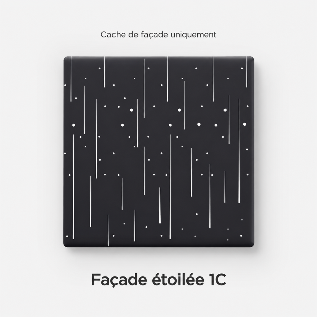 Facade etoilee noire Neodom pour interrupteur un canal.
