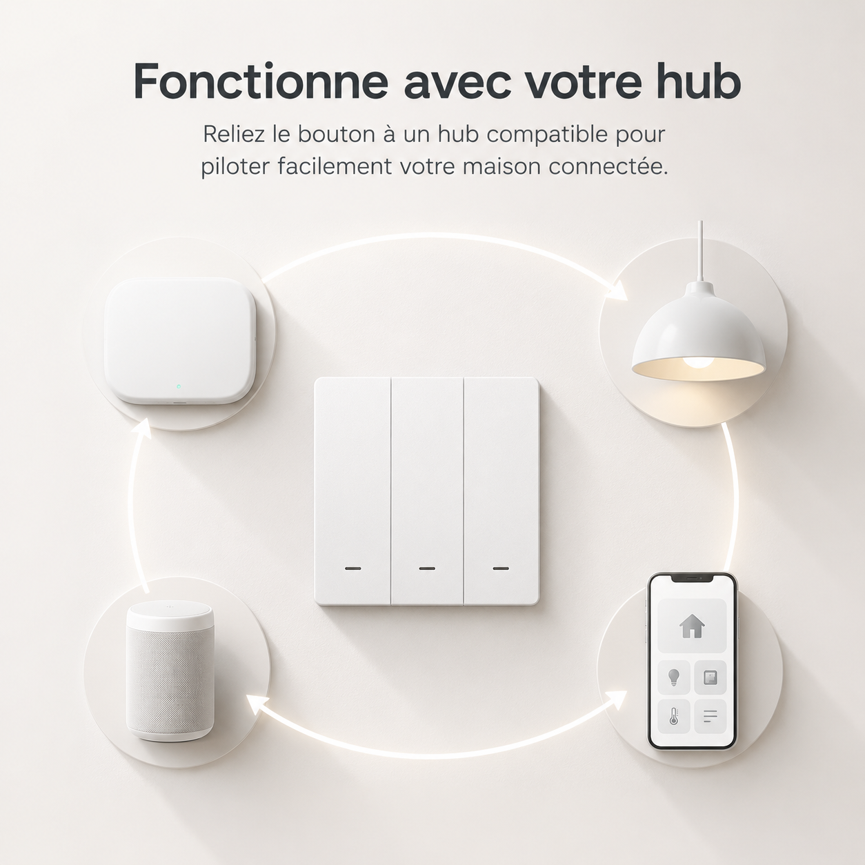 NéoScene 3 Comfort relié à un hub ZigBee pour piloter la maison connectée.