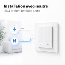NéoMatter Comfort EU présenté avec installation avec fil neutre pour câblage fiable.