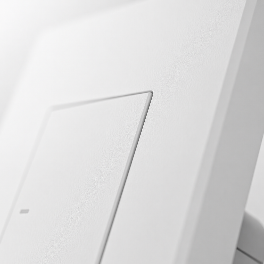 Detail touche interrupteur blanc