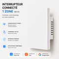 Interrupteur connecté Wi-Fi Blanc Pur à un canal NéoSoft Essential.