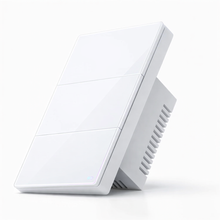 Interrupteur design Blanc Pur NéoSoft Essential en vue inclinée.