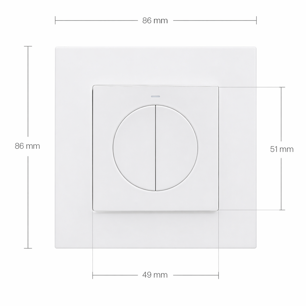 Interrupteur double connecte dimensions